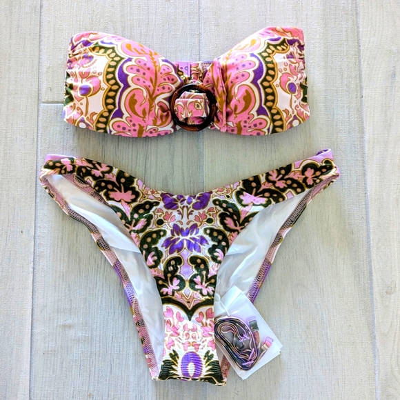 Zimmermann Other - Zimmermann Printed Bandeau Bikini Set